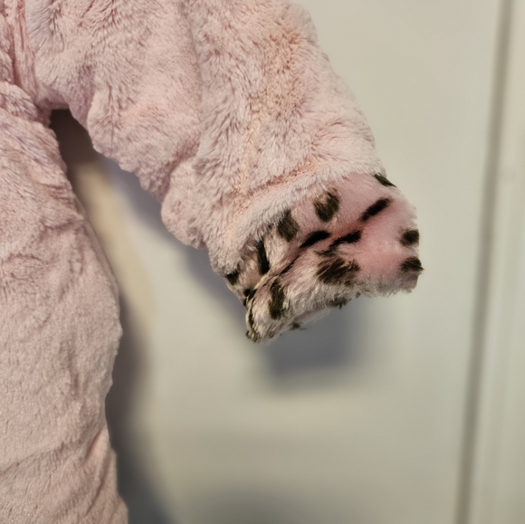 Pink and Cheetah Faux Fur Jacket by Play Town Size 2t - Picture 3 of 8
